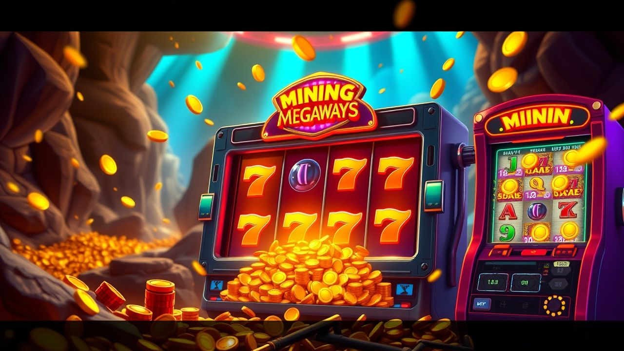 mining slot machine gold coins, Bonanza Megaways game interface, crypto casino gameplay