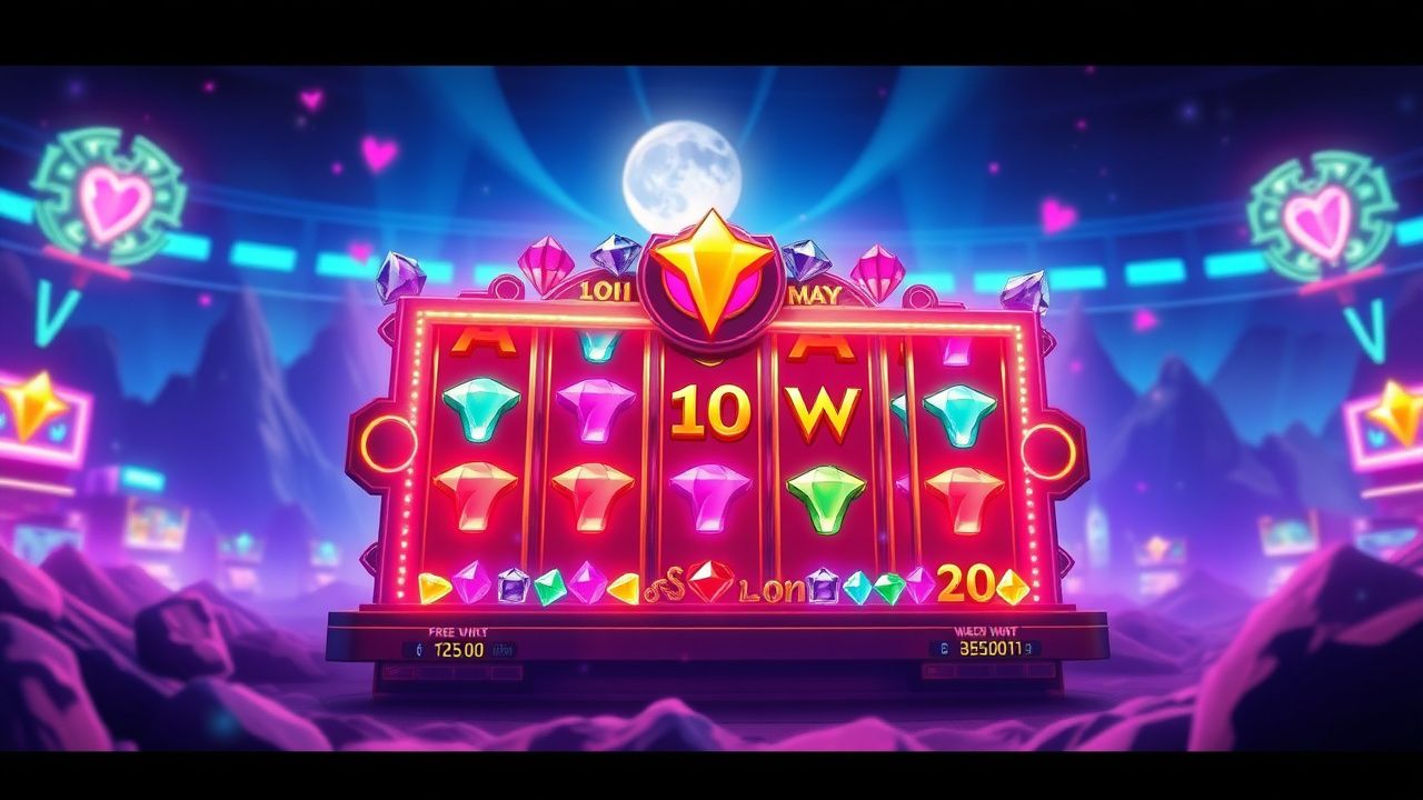 slot machine megaways gems neon, crypto casino gameplay, elemental gems slots
