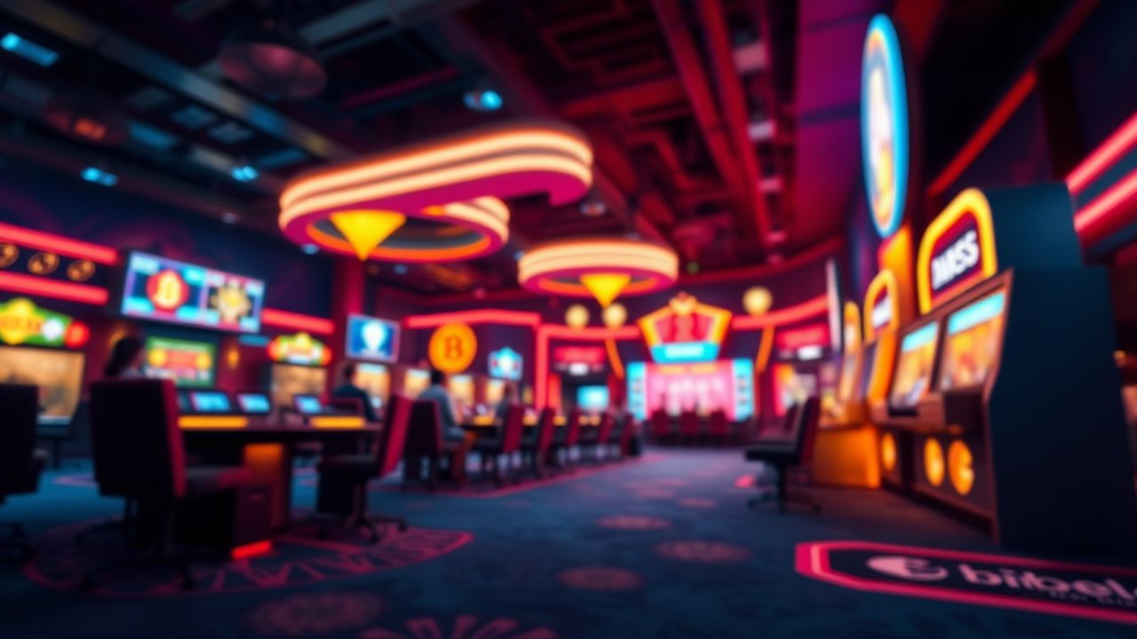 bitcoin cryptocurrency casino, crypto gambling neon lights, digital wallet blockchain