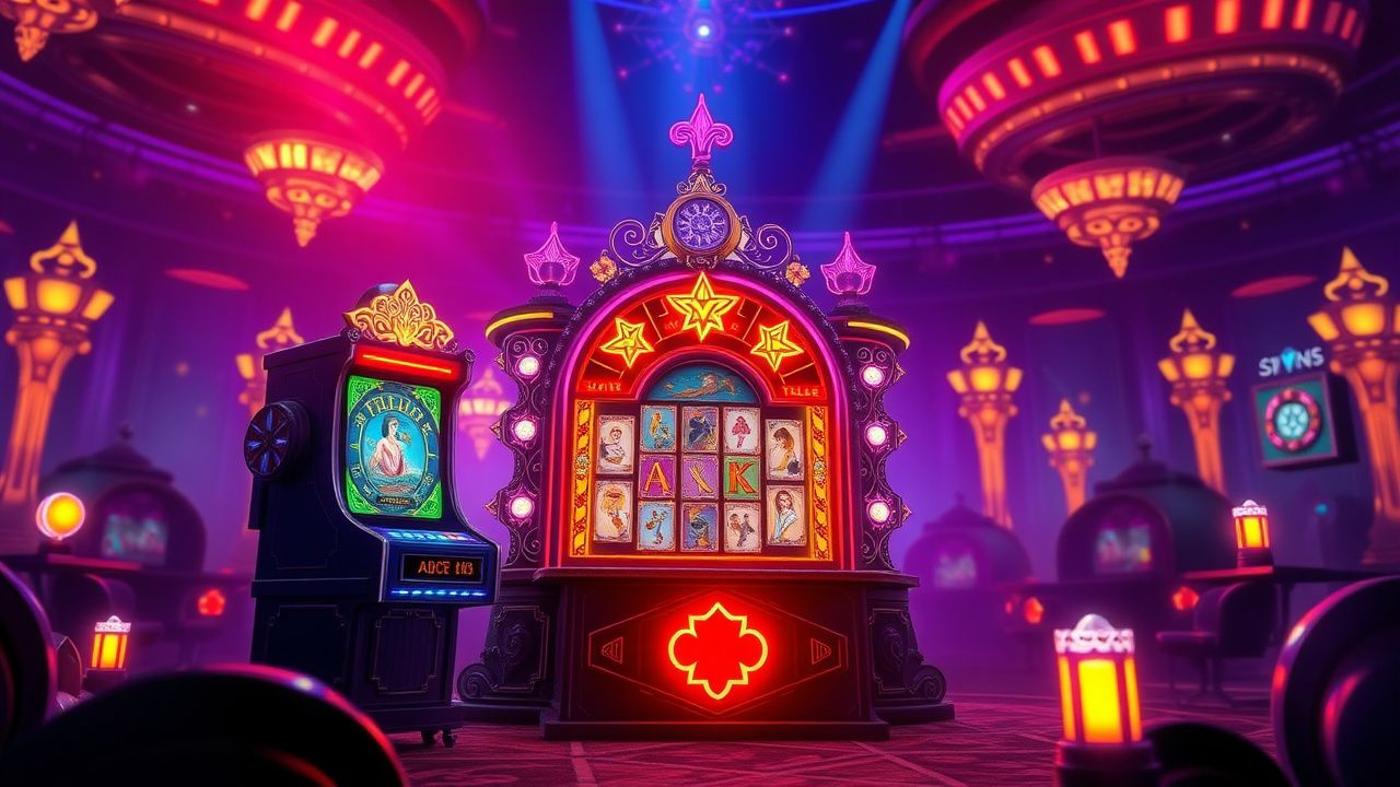 mystical fortune teller slot machine, neon tarot cards casino, megaways slot symbols