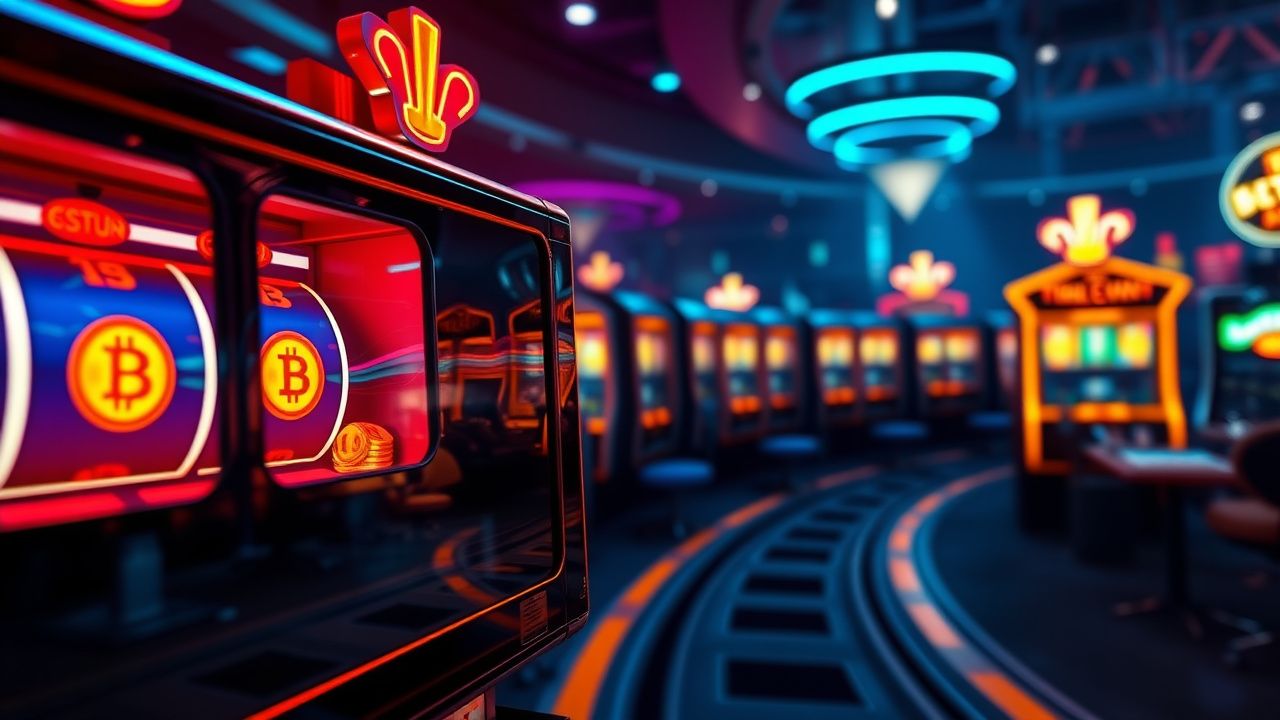 slot machine money train neon, crypto casino gameplay, bitcoin gambling excitement
