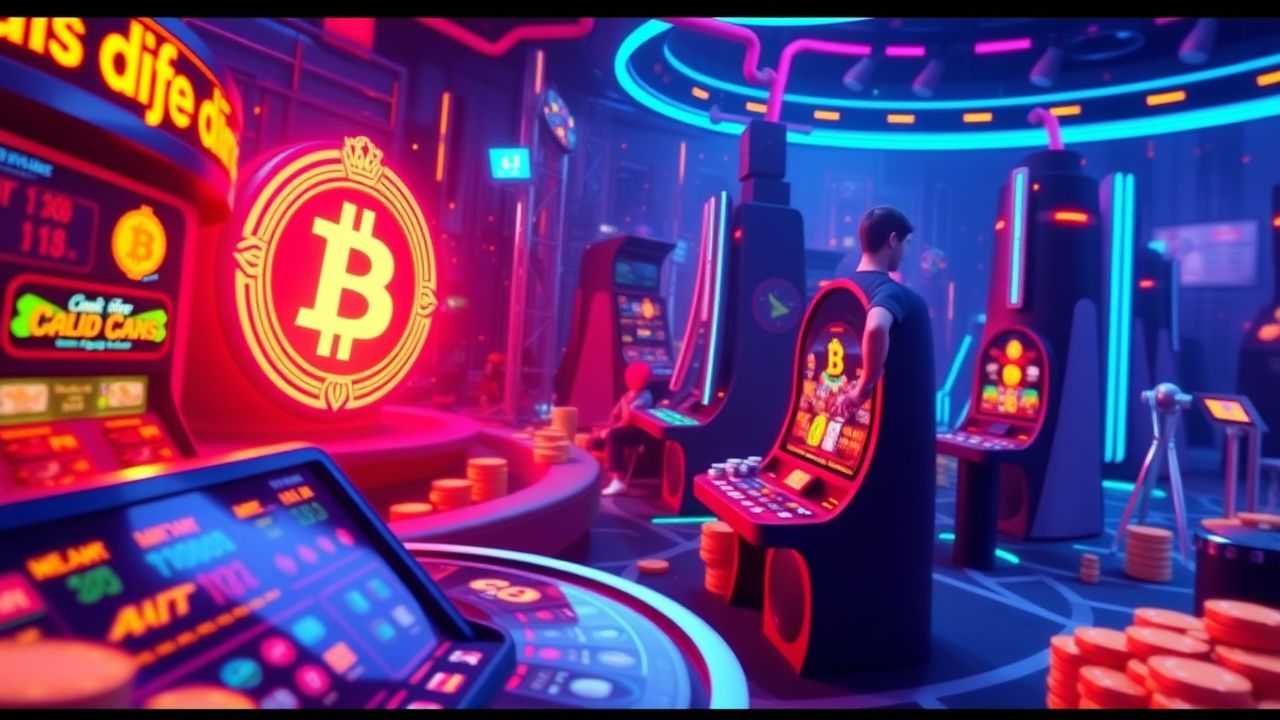 cryptocurrency crash game, bitcoin casino gameplay, neon gaming interface