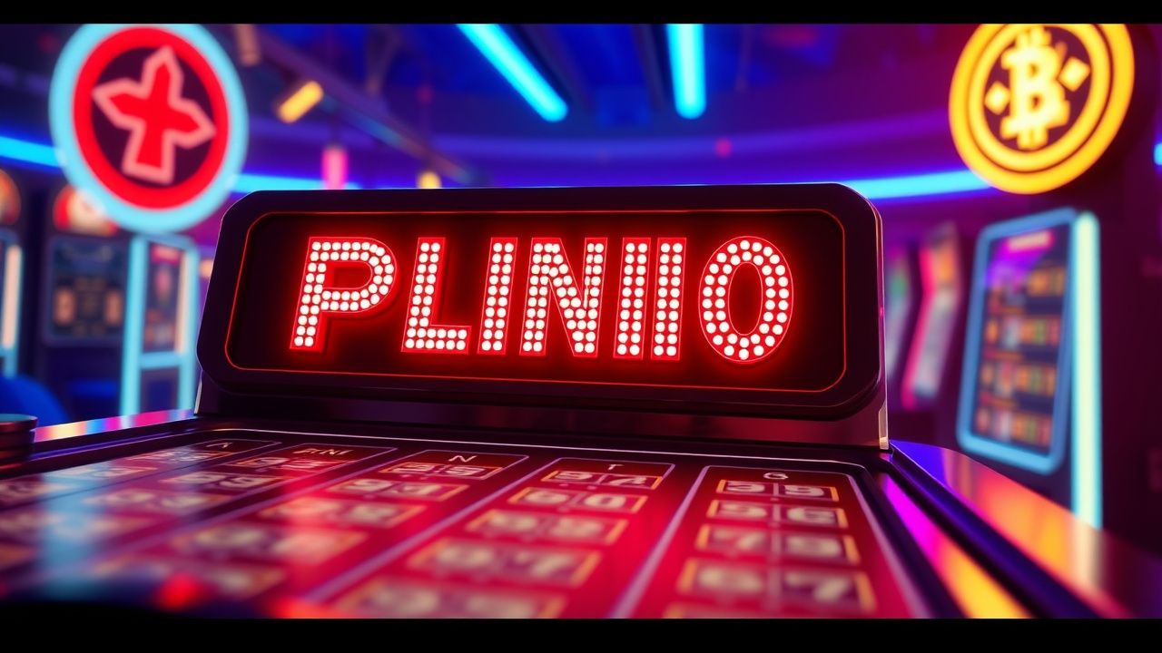 plinko game board neon, crypto casino chips bitcoin, digital gambling interface