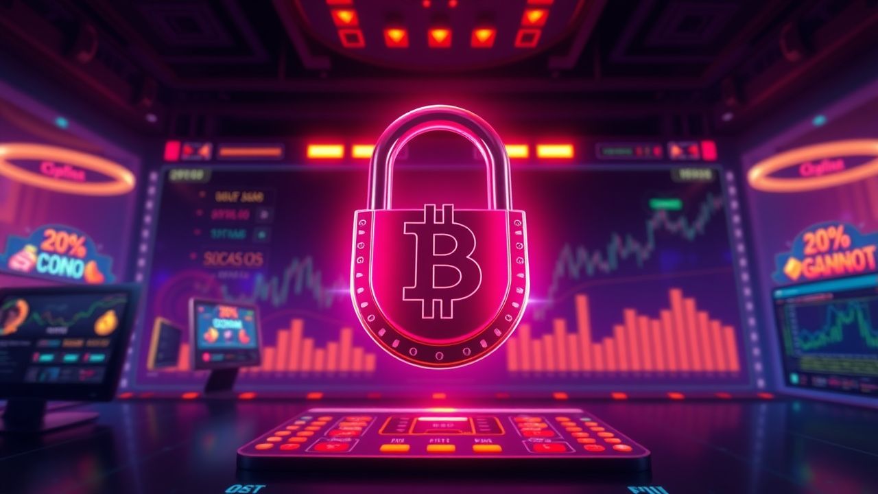 cryptocurrency security lock, bitcoin gaming dashboard, digital wallet protection