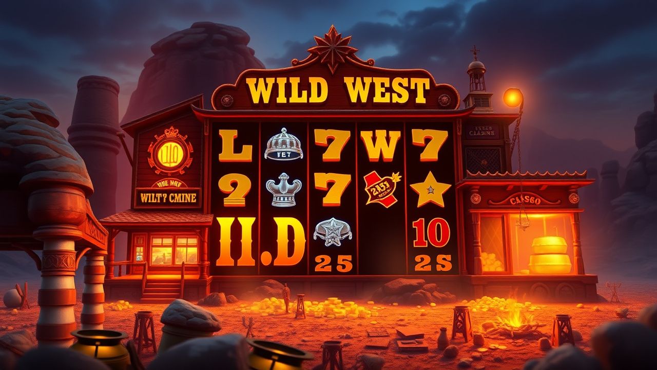 wild west slot machine, gold mining theme, megaways slot game